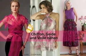 Zarte Sommerstoffe nähen ✨ Voile, Chiffon und Seide entdecken - Zarte Stoffe nähen Voile Chiffon Seide Tipps &amp; Schnittmuster