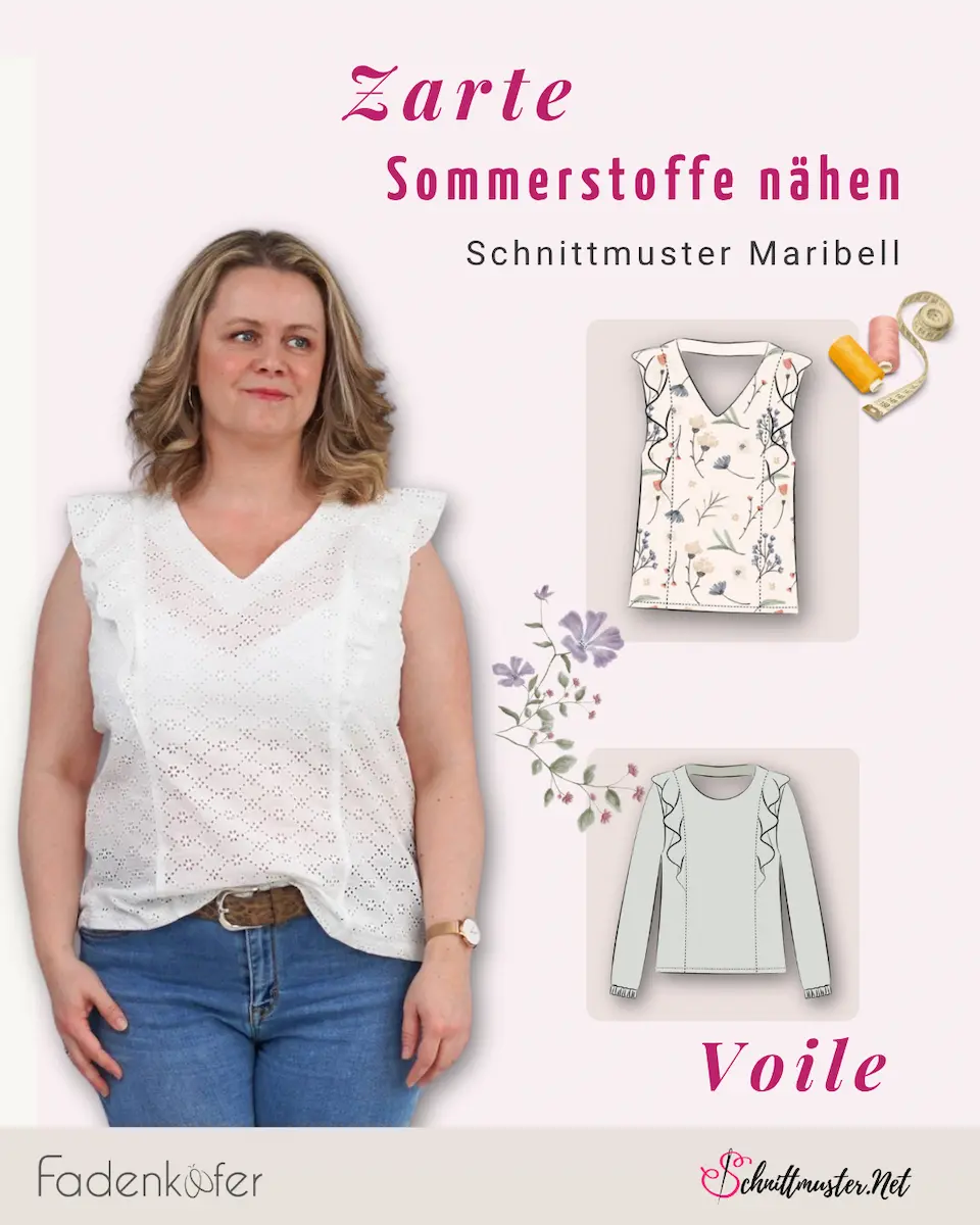 Schnittmuster hübsches Blusenshirt Maribell Lochstickerei fadenkäfer