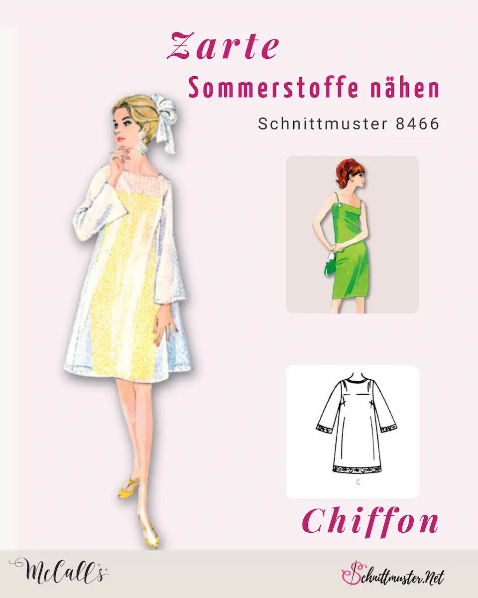 Schnittmuster Damenkleid mit transparentem Überkleid aus Chiffon McCalls 8466