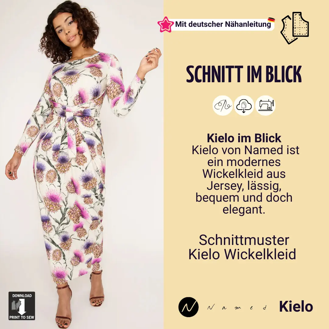 Schnitt im Blick, das Schnittportrait zu Wickelkleid Kielo von named