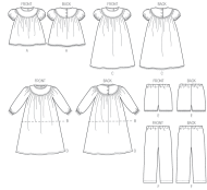 Schnittmuster McCalls 6831 Nachtwäsche, Nachthemd mit Passe Mädchen Gr. 104-164