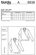 Sewing Pattern Burda 6838 Shirts size 10-20 (36-46)