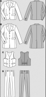 deutsch sewing pattern Burda 6871 Anzug, Weste Gr. 34-50 (44-60)