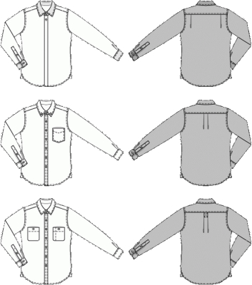 deutsch sewing pattern Burda 6874 Herrenhemd Gr. 34-50 (44-60)