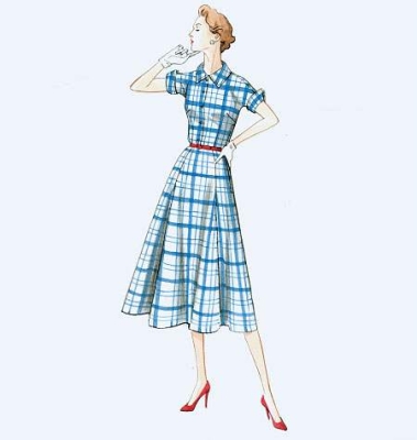 Schnittmuster Vogue 9000 Vintage Blusenkleid 1951 Gr. 34-50