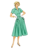 Schnittmuster Butterick 6055 Retrokleid, Vintage 1950 mit Beuteltaschen Gr. 32-48