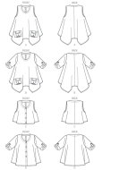butterick sewing pattern nähen 6056 Shirt in Gr. Y XS-S-M (32-34/36-38/40)