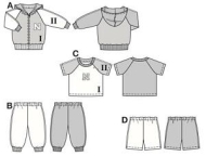 deutsch sewing pattern Burda 9748 Baby Gr. 68-98