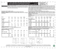 Schnittmuster McCalls 6960 Damentunika in Gr. Y XS-M (de 32-40)