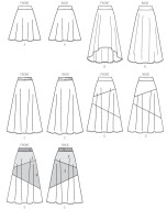 Schnittmuster McCalls 6966 Damenrock, Schlupfrock, Jerseyrock in Gr. ZZ L-XXL (de 42-52)