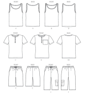 Sewing pattern von McCalls 6973 menswear in sizes S-M-L 34-44 (44-54)