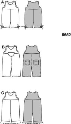 deutsch sewing pattern Burda 9652 Overall Gr. 68-98 (Sizes 6M-3)