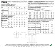 Schnittmuster McCalls 6972 Jungenhemd Herrenhemd und Hose Gr. 98-134 und 44-58