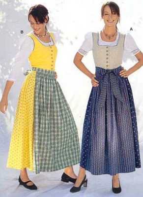 deutsch sewing pattern Burda 8448 Dirndl Gr. 12-28 (38-54)