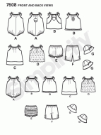 simplicity sewing pattern nähen 7608/1813 Kombi Gr. A XXS-L 43-48,5cm
