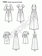 simplicity sewing pattern nähen 7599/1800 Kleid Gr. 36-54