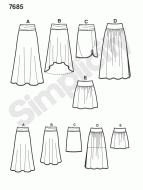 simplicity sewing pattern nähen 7685/1616 Rock Gr. 34-48