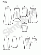 simplicity sewing pattern nähen 7685/1616 Rock Gr....