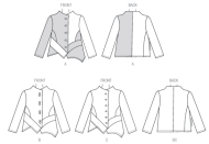 butterick sewing pattern nähen 6106 Jacke in Gr. Y XS-S-M (32-34/36-38/40)