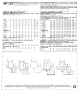 Schnittmuster McCalls 7022 Damenrock, Faltenrock Gr. 32-48