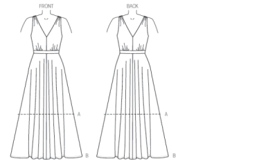 sewing pattern mit deutscher Anleitung von Vogue 9053 Kleid in Gr. A5 6-14 (32-40)