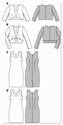 deutsch sewing pattern Burda 6773 Kleid, Jacke Gr. 8-18 (34-44)