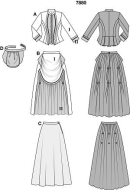 deutsch sewing pattern Burda 7880 Historisch Gr. 36-48