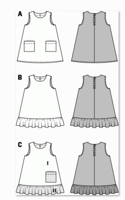 deutsch sewing pattern Burda 9420 Kleid Gr. 2-7 (92-122)