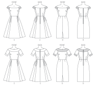 sewing pattern mit deutscher Anleitung von Butterick 6129 Kleid in Gr. A5 6-14 (32-40)