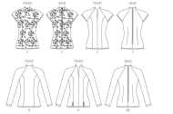 sewing pattern mit deutscher Anleitung von Butterick 6134 Shirt in Gr. E5 14-22 (40-48)