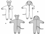 deutsch sewing pattern Burda Tieroverall für Kinder Maus, Hund 4107 Gr. 98-128