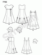 simplicity sewing pattern nähen 7785/1456 Kleid in Gr. HH 3-6 (DE 97-119cm)