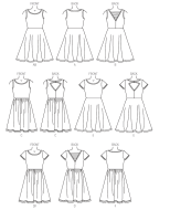 Schnittmuster McCalls 7079 Mädchenkleid Gr. 128-152 und PLUS 140-158