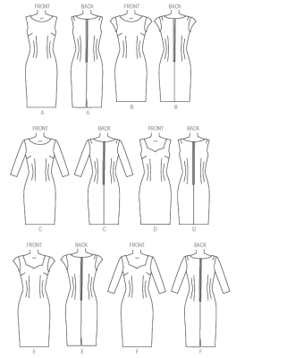 mccalls sewing pattern nähen 7085 Damenkleid Gr. A5 6-14 (32-40) oder E5 14-22 (40-48)