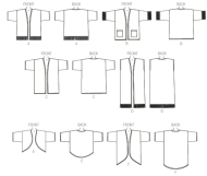 sewing pattern mit deutscher Anleitung von Butterick 6176 Kimono in Gr. Y XS-S-M (32-34/36-38/40)