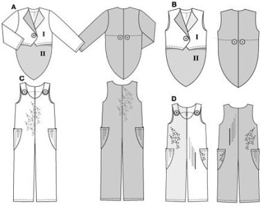 deutsch sewing pattern Burda 2477 Gr. 36-54 und 44-60