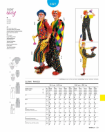 Clowns in selbstgenähten bunten Clownkostümen...