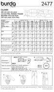 Stoffverbrauch für Clowns in selbstgenähten bunten Clownkostümen mit Schnittmuster Burda 2477