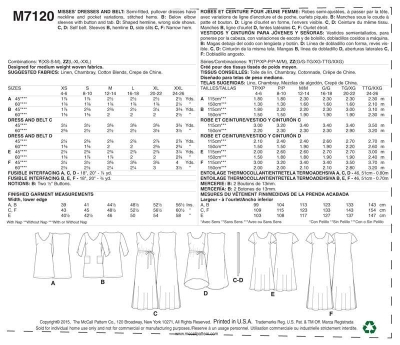 Schnittmuster McCalls 7120 Damenkleid Gr. 32-52