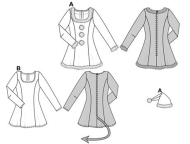 deutsch sewing pattern Burda 2464 Damen-Faschingskostüm Gr. 34-44