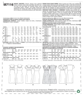 Schnittmuster McCalls 7116 Damenkleid Gr. B5 8-16 (de 34-42)