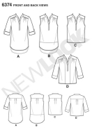 sewing pattern NewLook 6374 Tunika A 10-22 (36-48)