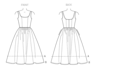 sewing pattern Vogue 9100 Kleid Gr. A5 6-14 (32-40) oder E5 14-22 (40-48)