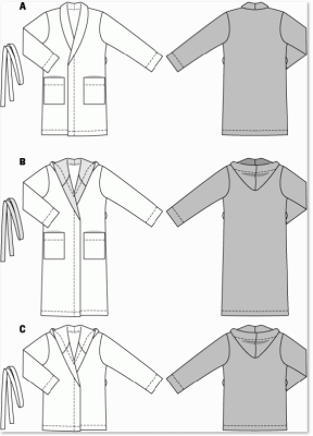 deutsch sewing pattern Burda 6740 Bademantel Gr. 6-24 (32-50) und Gr. 34-46 (44-56)