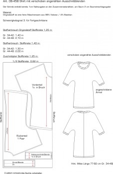 deutsch pattern company sewing pattern nähen 06458 Damenshirt Gr. 8-22 (34-48)