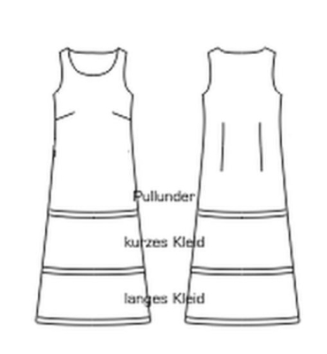 Schnittmuster Damenkleid pattern company 02-738 Trägerkleid, Hängerchen, Tunika Gr. 34-48 oder 48-58