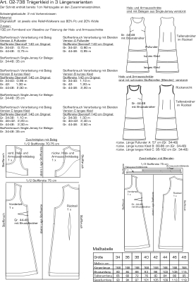 Schnittmuster Damenkleid pattern company 02738 Damenkleid Gr. 34-48