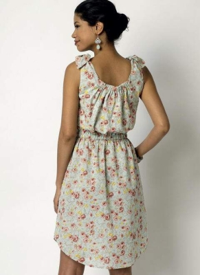 Schnittmuster Butterick 6205 leichtes Sommerkleid, einfaches Damenkleid mit Trägern Gr, 32-52