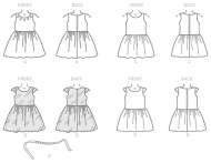 butterick sewing pattern nähen 6201 Mädchenkleid in Gr. CDD 3-4-5 (104-110-116)