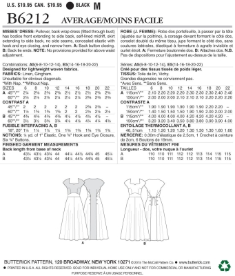 Schnittmuster Butterick 6212 Sommerkleid in Gr. E5 14-22 (40-48)